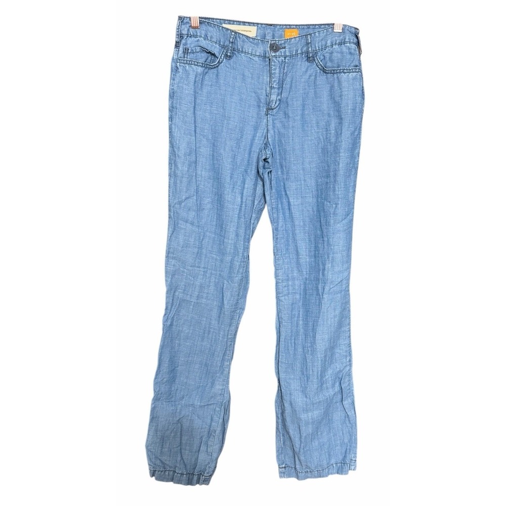 Anthropologie Pilcro Tencel/Linen Wide‎ Leg Chambray Pants Women's Size 26